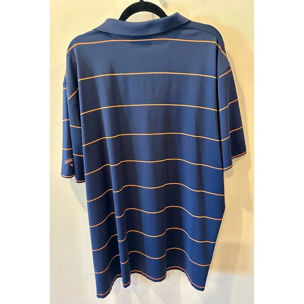 Callaway Opti-Dri x Torrey Pines Navy Striped Performance Golf Polo Mens‎ XXL